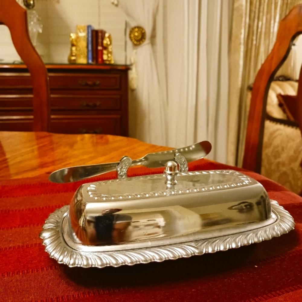A vintage butter dish